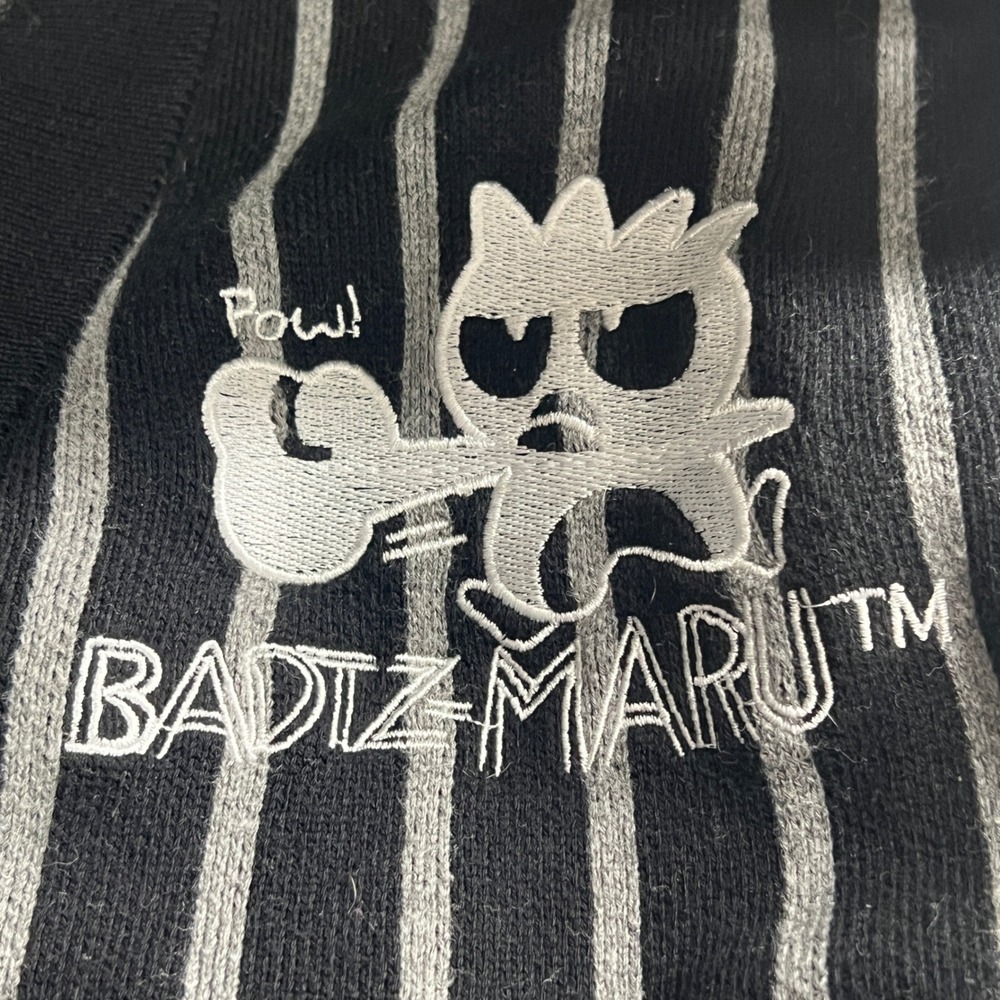 Hello Kitty & Friends x Forever 21 Badtz-Maru Striped Cardigan Mens Large Black - Picture 7 of 9